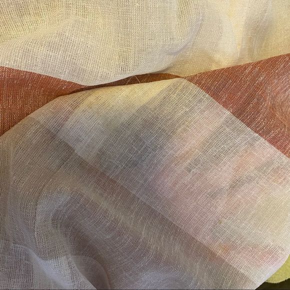 Vintage 70s Striped Buttons Pockets Summer Cap Sleeve Sheer A Line Linen Dress S - Picture 10 of 12